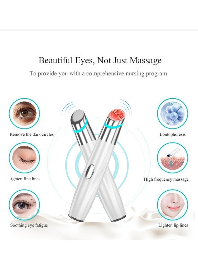 Quantum Electric Eye Massager Wand, Rechargeable Facial Massager,  Eye Massager for Dark Circles Eye Bags (White) - Image 2