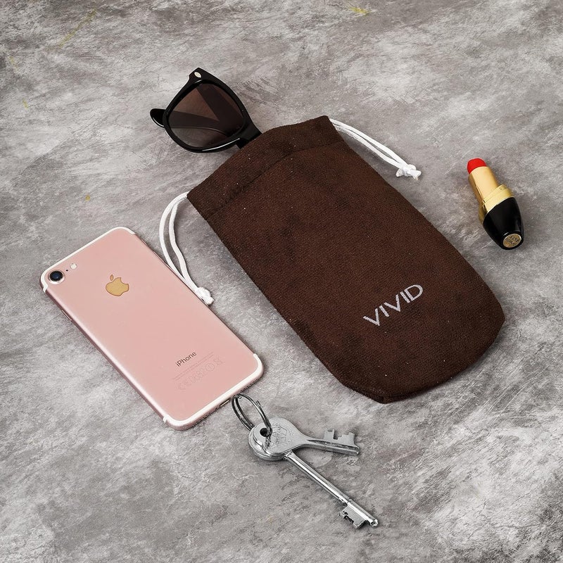 Vivid Unisex Adult Soft Microfiber Velvet Pouch for Sunglasses & Eyeglasses – Multipurpose Case for Spectacles, Earphones, Makeup & Accessories | Closure – Dori - Image 3