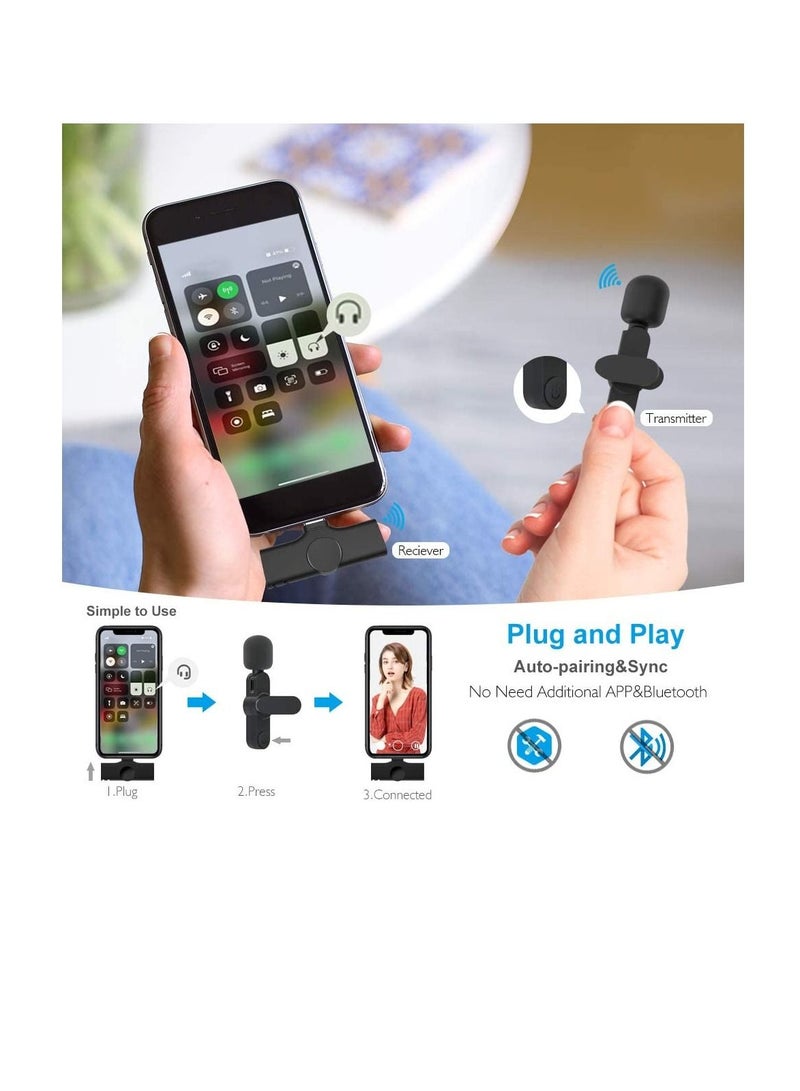 Phone Planet Upgraded （Plug-Play） Wireless Lapel Lavalier Microphone for iPhone iPad Recording, YouTube Facebook Live Stream,Vlog, Auto-Sync Wireless Mic with  FOR Bluetooth - Image 4