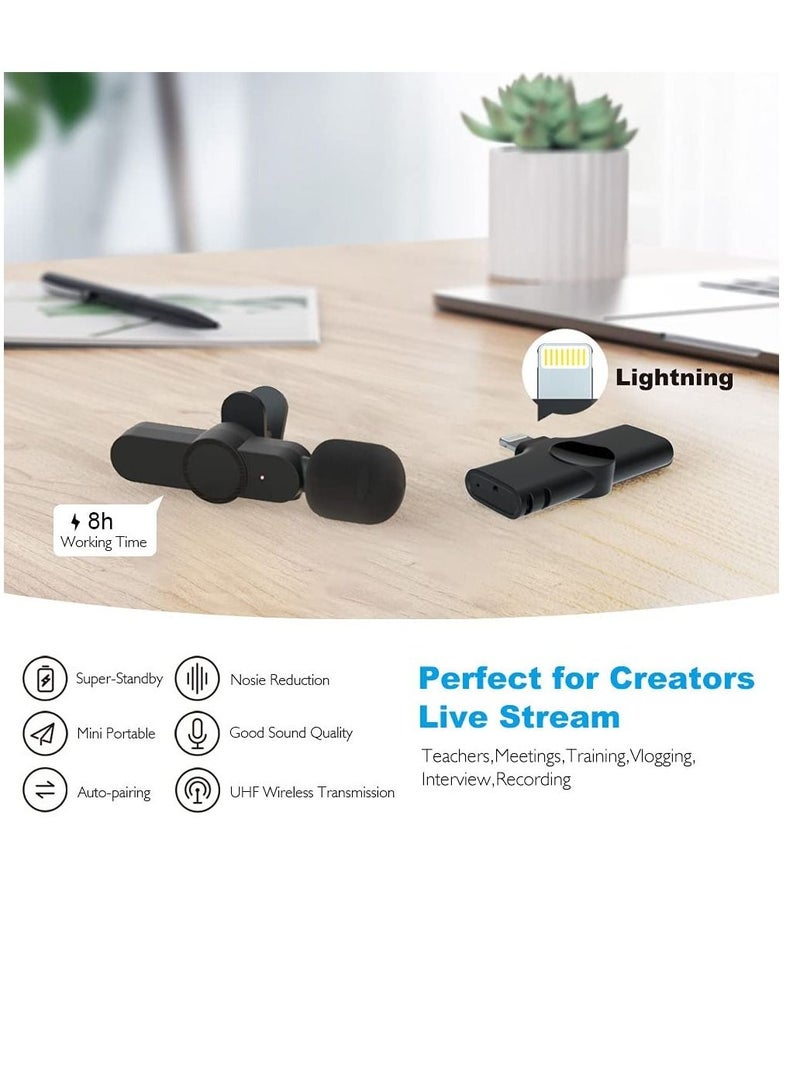 Phone Planet Upgraded （Plug-Play） Wireless Lapel Lavalier Microphone for iPhone iPad Recording, YouTube Facebook Live Stream,Vlog, Auto-Sync Wireless Mic with  FOR Bluetooth - Image 2