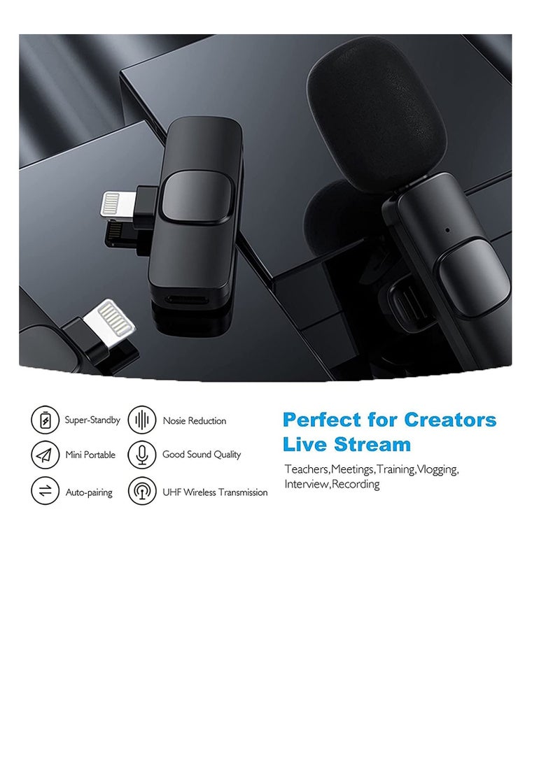 Phone Planet Upgraded （Plug-Play） Wireless Lapel Lavalier Microphone for iPhone iPad Recording, YouTube Facebook Live Stream,Vlog, Auto-Sync Wireless Mic with  FOR Bluetooth - Image 3
