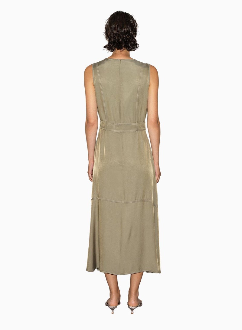 French Connection Celina Cupro Sleeveless Cargo Dress - Image 2