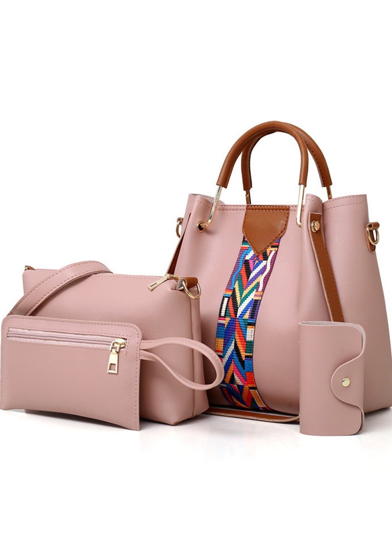 HomarKet - 4 Pack Women Handbag Set, Soft PU Leather Top Handle Bags Set, Tote Bag, Shoulder Bags Crossbody Bag Wallet Purse - Image 1