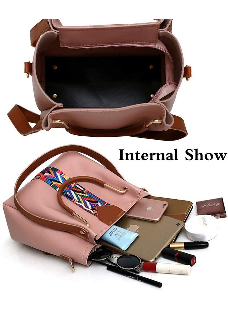 HomarKet - 4 Pack Women Handbag Set, Soft PU Leather Top Handle Bags Set, Tote Bag, Shoulder Bags Crossbody Bag Wallet Purse - Image 1