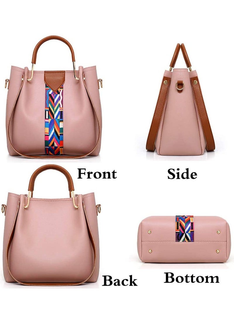 HomarKet - 4 Pack Women Handbag Set, Soft PU Leather Top Handle Bags Set, Tote Bag, Shoulder Bags Crossbody Bag Wallet Purse - Image 1