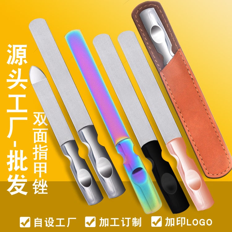 Spot Nail File Stainless Steel Rubbing Strip Double-Sided Nail Grinder Polishing Strip Manicure Polishing Strip Nail Tool Set - Image 2