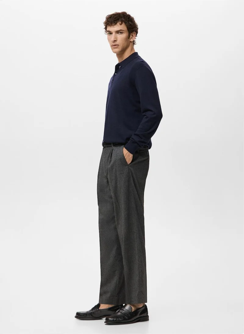 Mango Man  100% merino wool polo sweater for Men | Best Price UAE