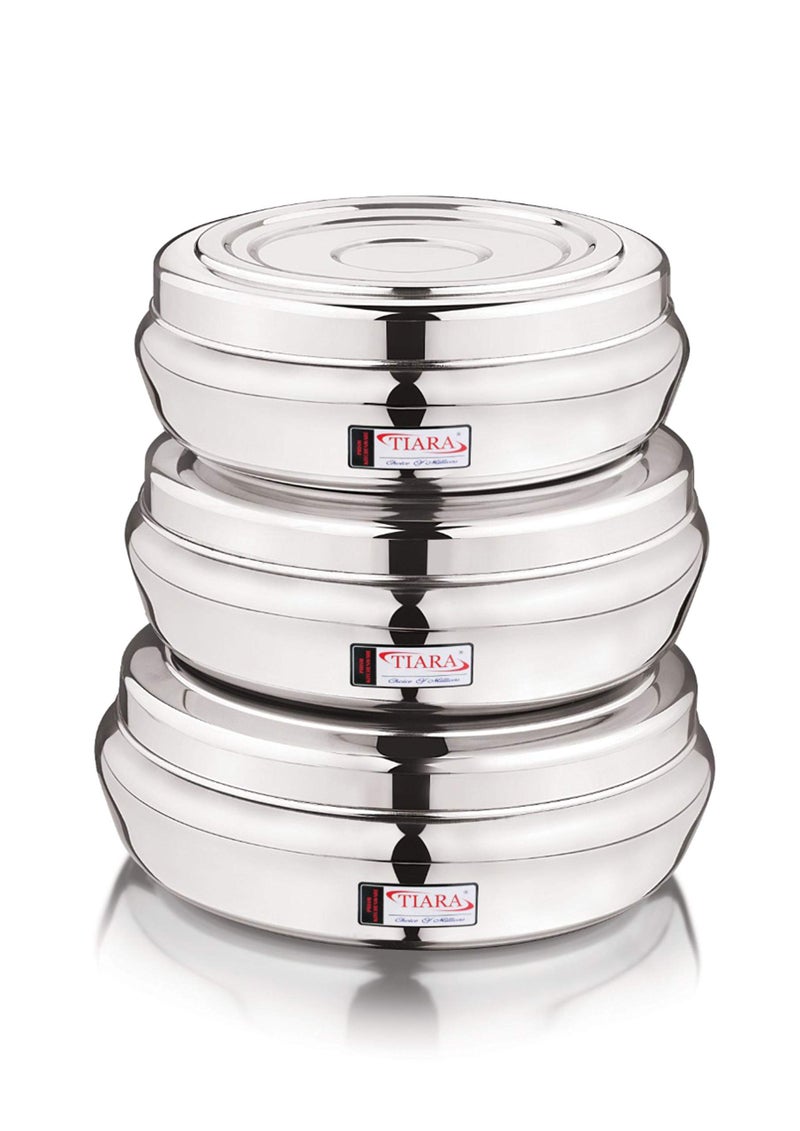 TIARA - JUPITOR Stainless Steel Belly Shape Puri Dabba Storage Containers - MEDIUM (No.10,No.11,No.12) - Image 4