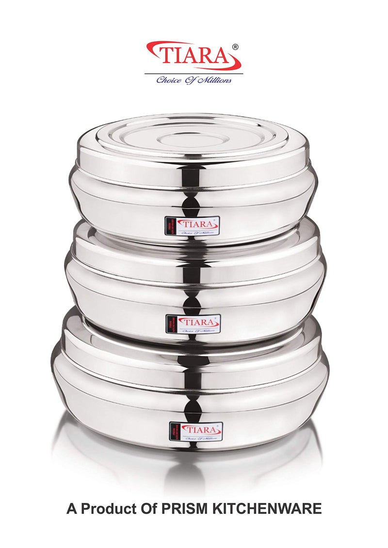 TIARA - JUPITOR Stainless Steel Belly Shape Puri Dabba Storage Containers - MEDIUM (No.10,No.11,No.12) - Image 2