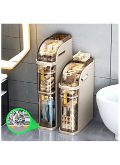 3-Tiers Slim Bathroom Storage Cabinet, Narrow Bathroom Storage, Plastic Waterproof Bathroom Storage Organizer for Small Spaces - pzsku/ZFD483AB31B61E3C7CD5EZ/45/_/1736424023/34d183c1-b2c0-4c50-91a3-3a93dc271261