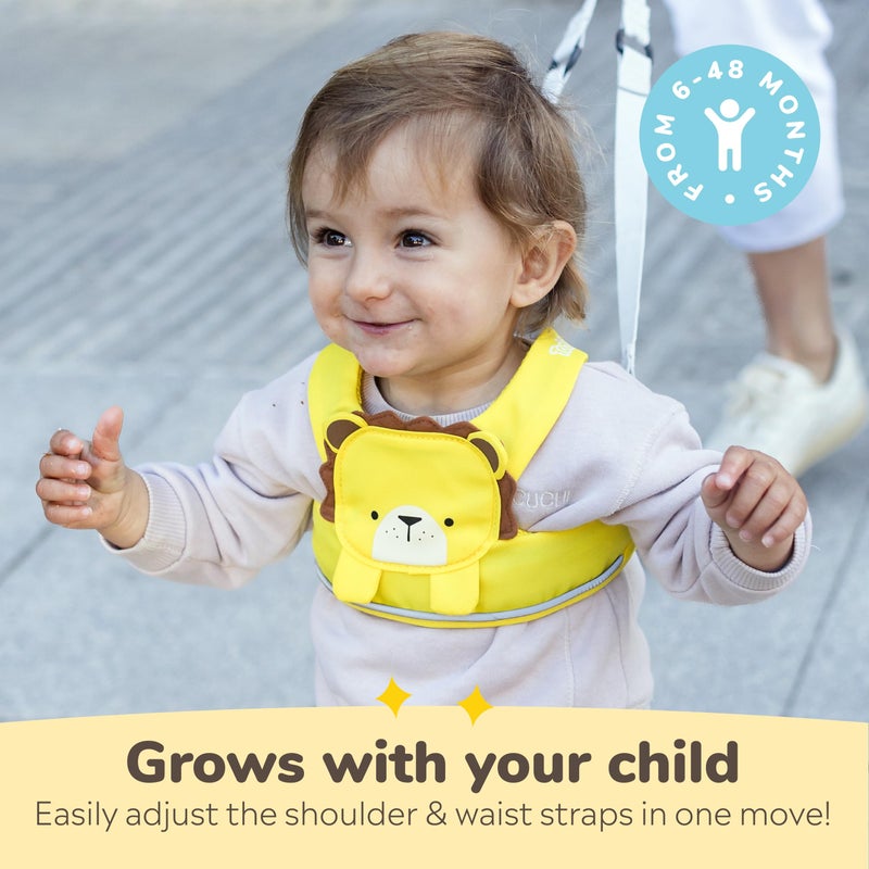 Trunki Toddler Leash - Fuss Free Toddler Walking Reins & Kids Safety Harness | Baby Leash for Kids - Leeroy Lion (Yellow) - Image 4