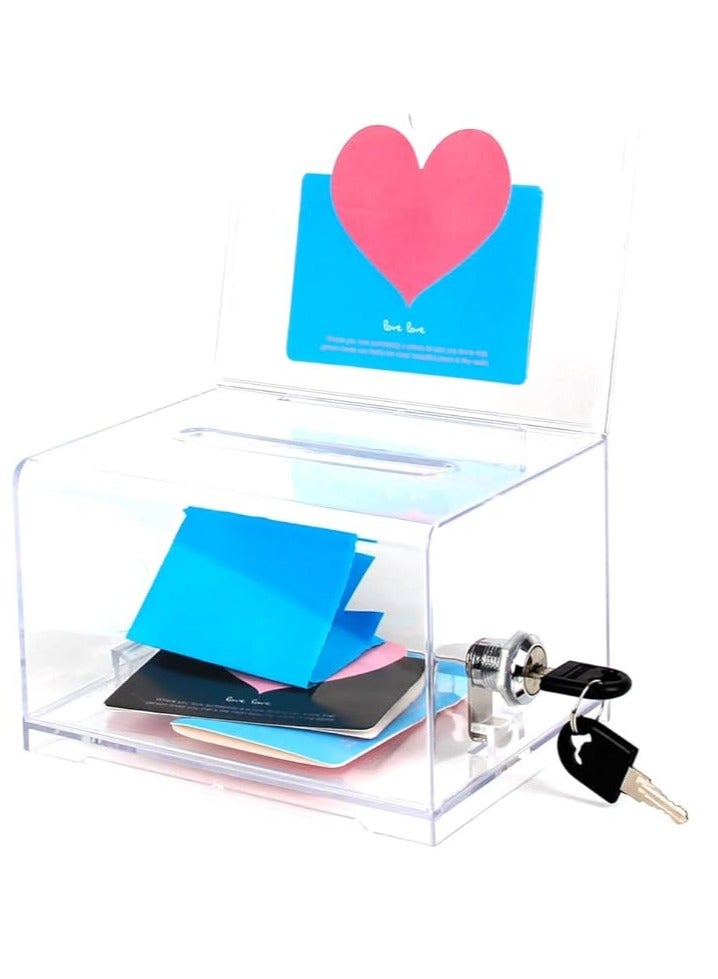 Terabyte Acrylic donation and locked ballot box (6.25" x 4.5" x 4") - Clear - Image 2