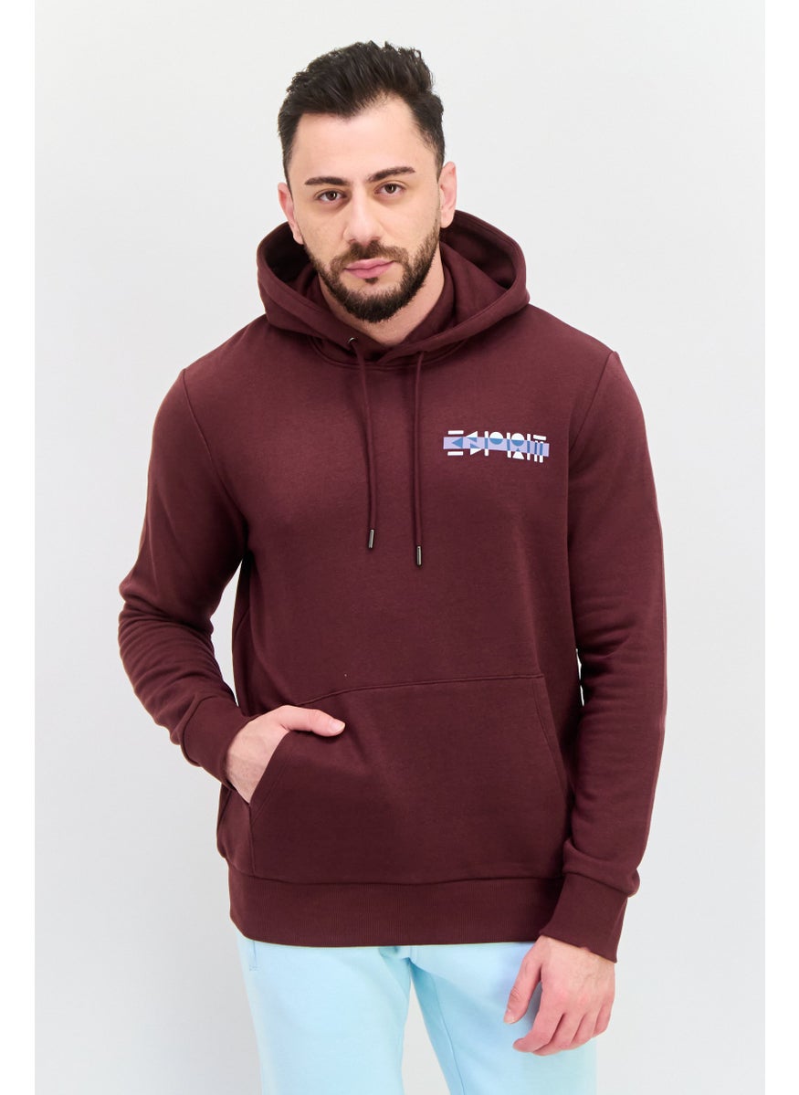 ESPRIT Men Graphic Print Long Sleeves Hoodies, Brown  - Image 1