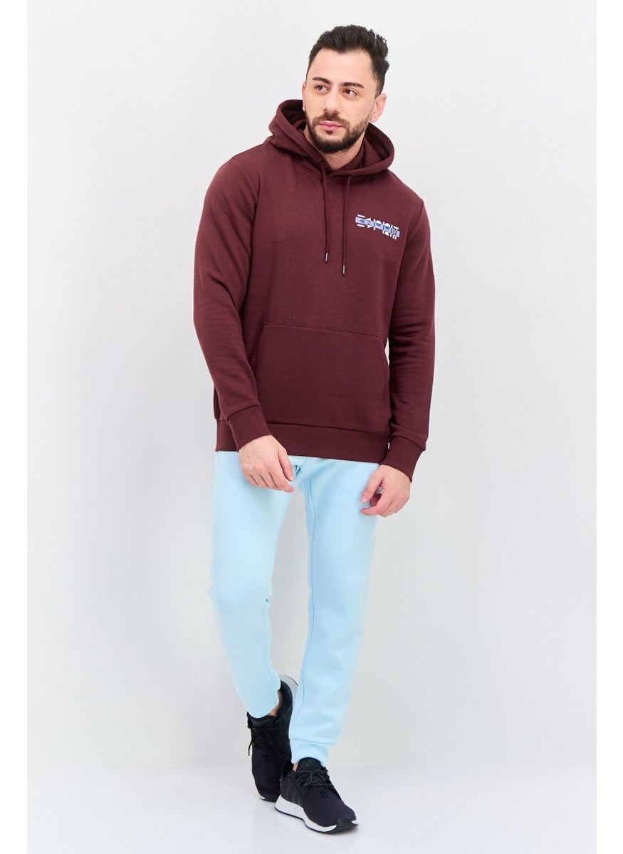 ESPRIT Men Graphic Print Long Sleeves Hoodies, Brown  - Image 4