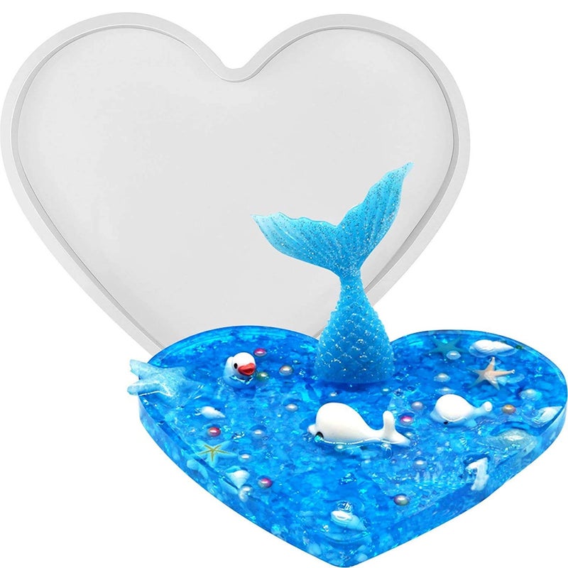 Snoogg SNOOGG® DIY Coaster 4 Inch Heart Shape Silicone Mold for Epoxy Mold Multipurpose for Resin Art and Craft Casting and More ..Pack of 2  - Image 1