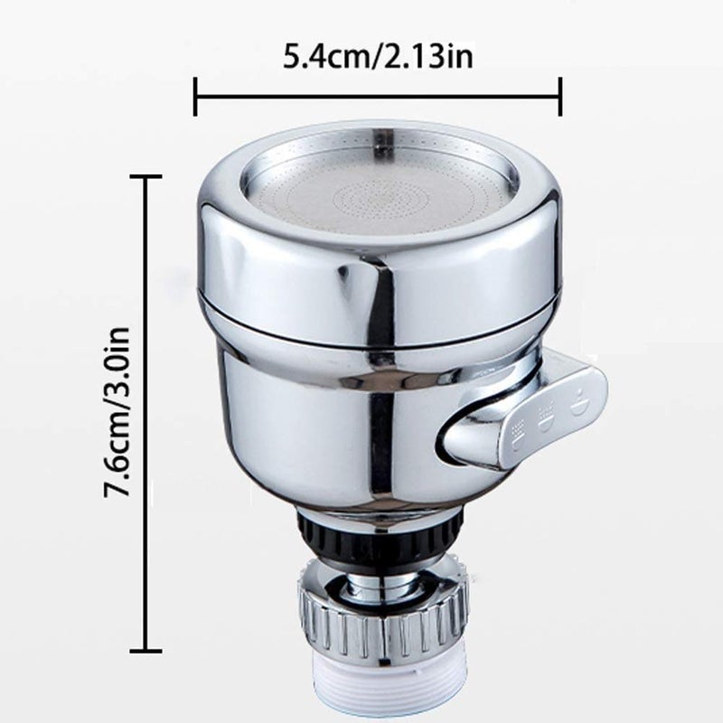 PRAYAS PRAYAS 360 Swivel Faucet Tap Aerator Adjustable 3 Mode Water Saving Faucet ABS Plastic Splash Proof Faucet Nozzle Filter Faucet Tap for Bathroom Kitchen Short  - Image 2
