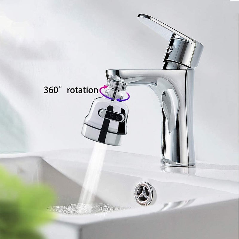 PRAYAS PRAYAS 360 Swivel Faucet Tap Aerator Adjustable 3 Mode Water Saving Faucet ABS Plastic Splash Proof Faucet Nozzle Filter Faucet Tap for Bathroom Kitchen Short  - Image 5