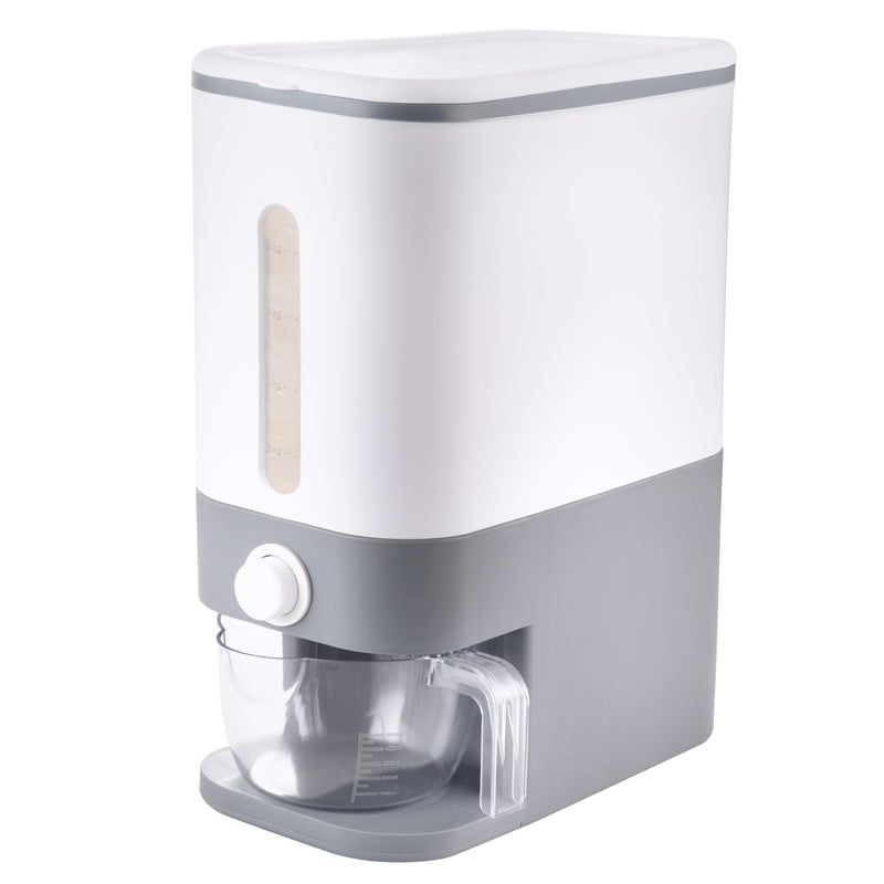 Rubtlamp Rubtlamp 22525 Lbs Gray Rice Dispenser Rice Container with Lid Rice Storage Container with Measuring Cup Food Dispenser Rice Container Storage Container for Cereal Household Rice Bucket 