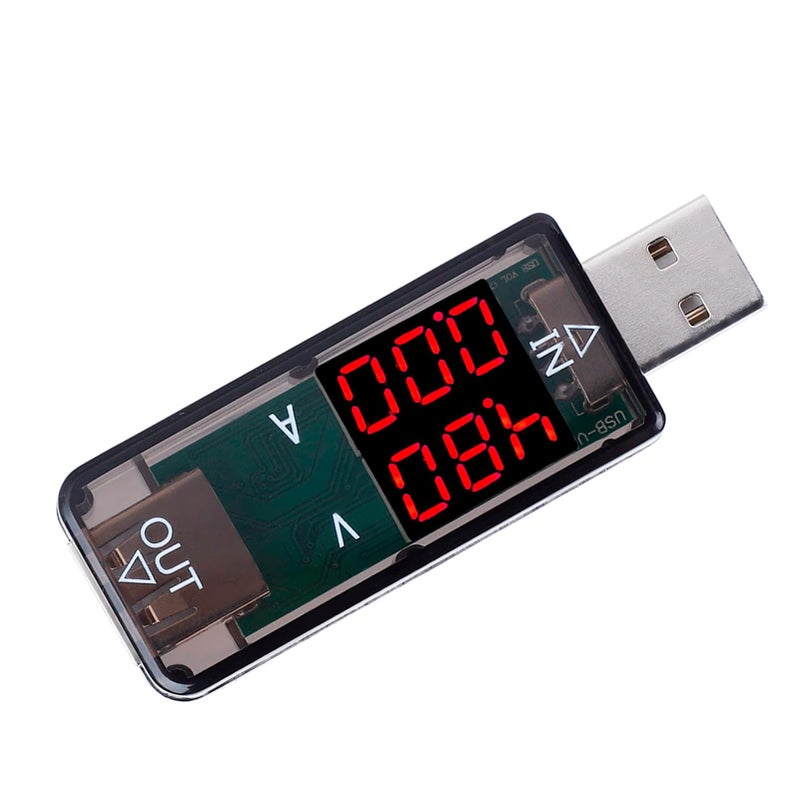 USB Color LCD Voltmeter Ammeter Portable Tester Realtime Detection For Electronics Black - Image 3