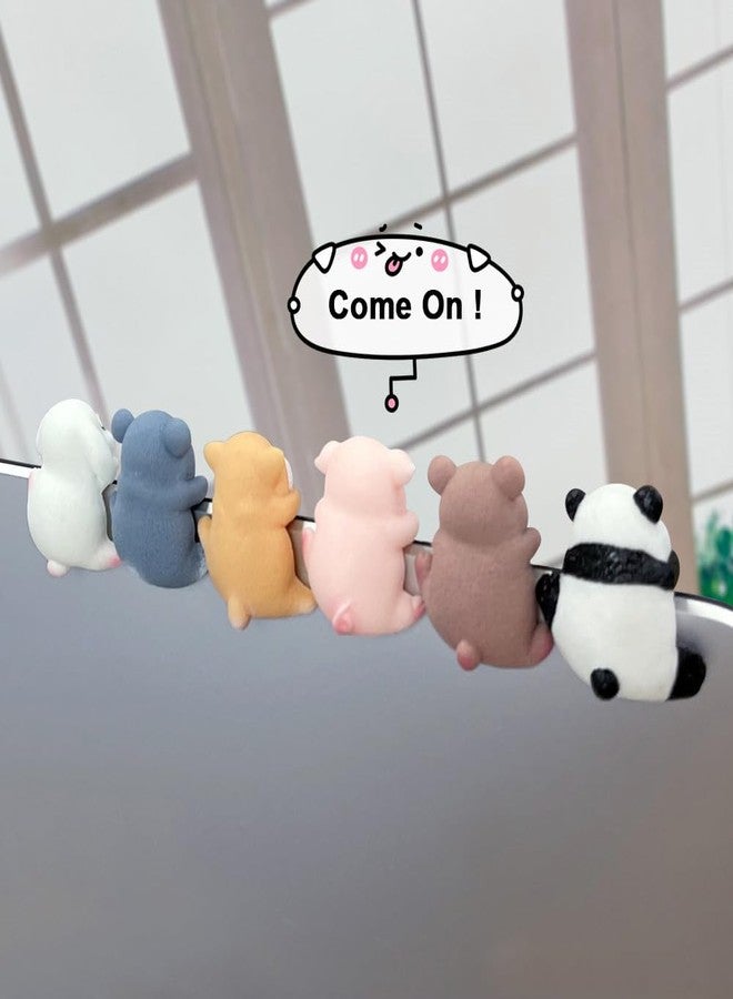 Rayberro Computer & TV Monitor Decoration Figurines, 6 PCS Small Animals Decorations, Car Navigator Screen Decorative Statues, Miniature Animal Ornaments Gifts - Image 3