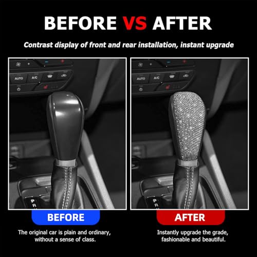 HHLOU Bling Sparkly Gear Shift Knob Cover Fit for Ford Ranger 2015 2016 2017 2018Bling Handle Cover Decorative Sticker - Image 3