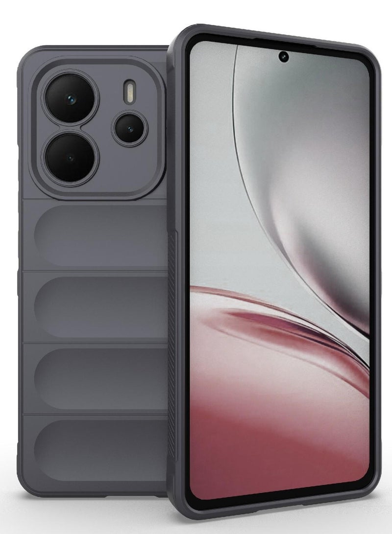 Phone case cover Magic Shield TPU + Silicone Shockproof Phone Case For  Redmi Note 14 4G (Dark Grey) - Image 1