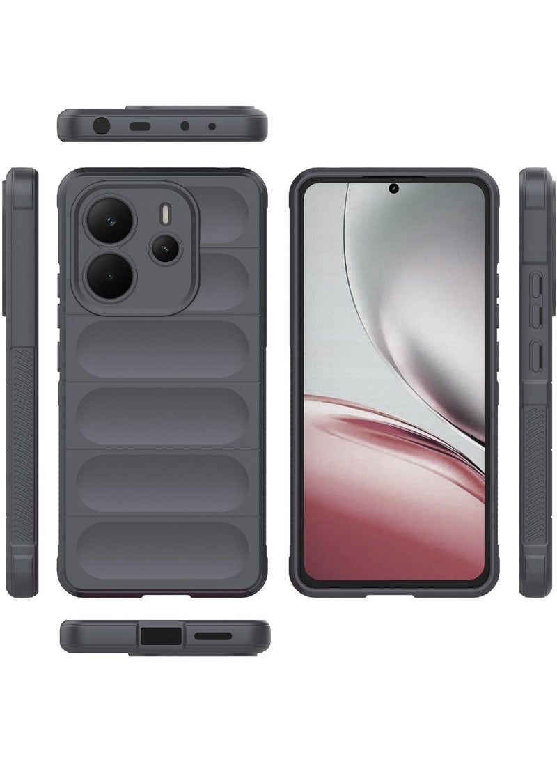 Phone case cover Magic Shield TPU + Silicone Shockproof Phone Case For  Redmi Note 14 4G (Dark Grey) - Image 2