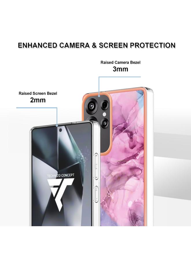 S-TOP Case For Samsung Galaxy S25 Ultra 5G Electroplating Marble Dual-side IMD Phone Case - Image 4