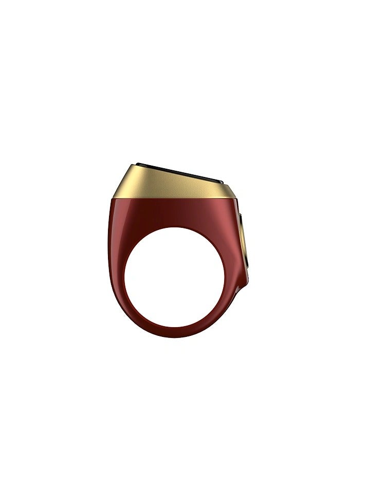 Zikr  Lite Smart Ring 18mm for Muslims Tally Tasbeeh Counter with Vibration Reminder Brown - Image 2