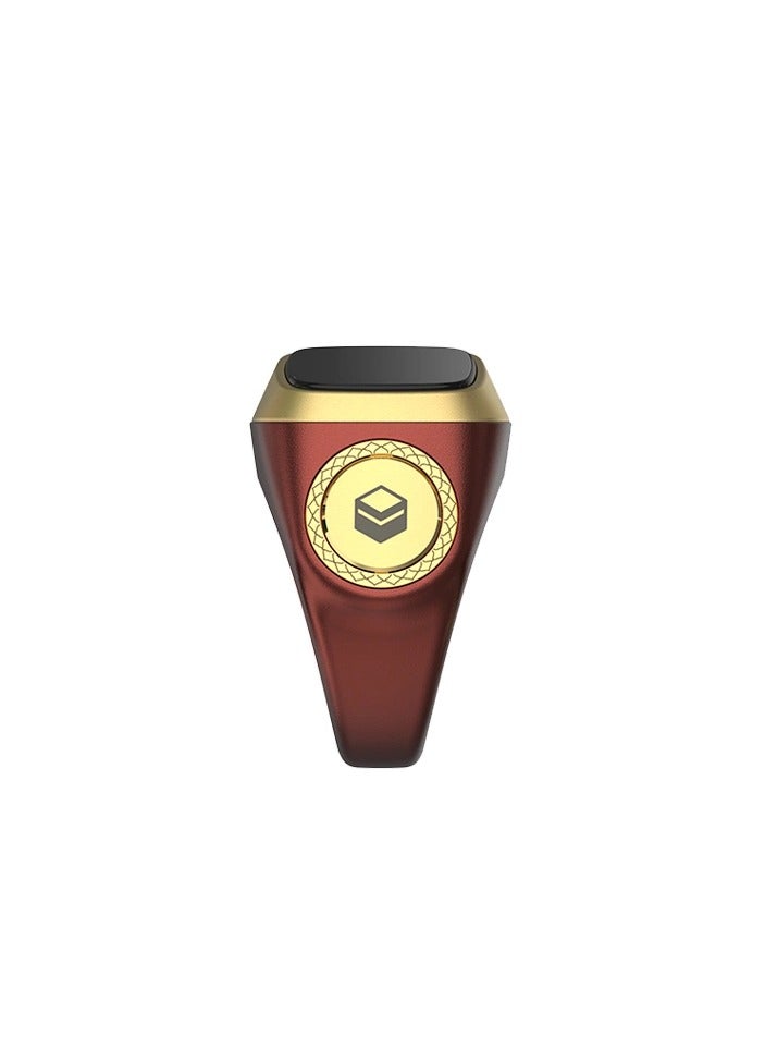 Zikr  Lite Smart Ring 18mm for Muslims Tally Tasbeeh Counter with Vibration Reminder Brown - Image 4