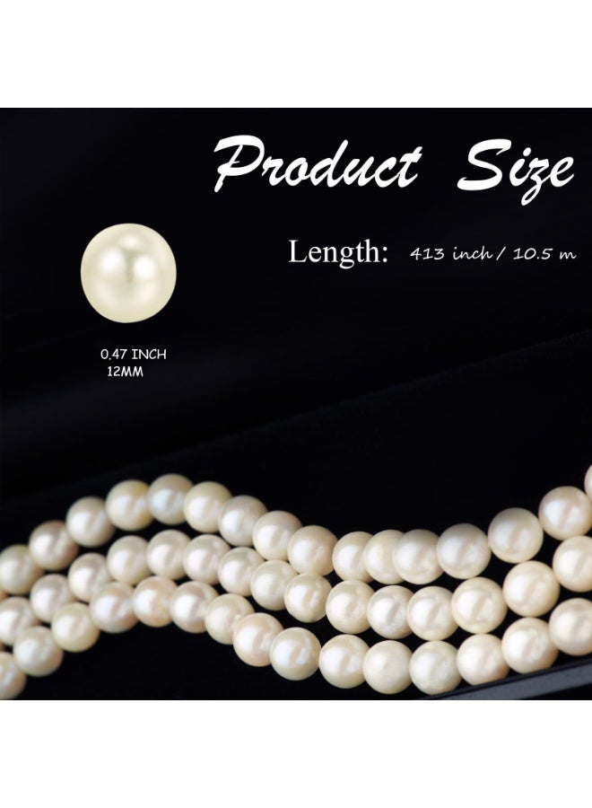 MirageBotanics 10.5m Artificial Pearl Beads String Chain Garland Flowers Wedding Christmas Tree Holiday Decoration DIY Craft Pearl String (White) - Image 3