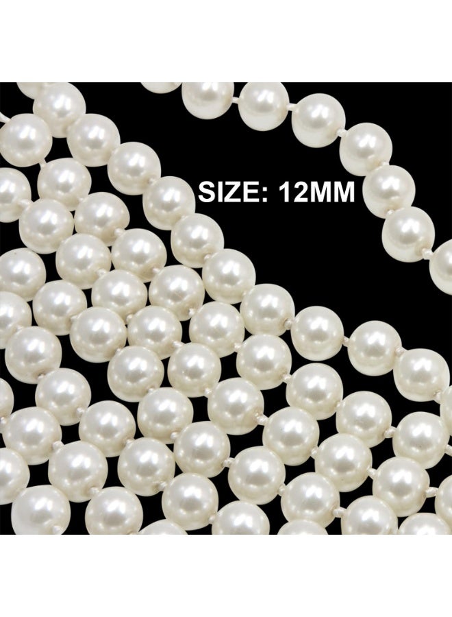 MirageBotanics 10.5m Artificial Pearl Beads String Chain Garland Flowers Wedding Christmas Tree Holiday Decoration DIY Craft Pearl String (White) - Image 2