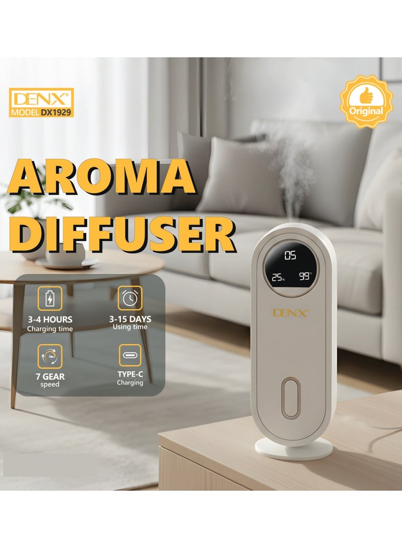 Denx Portable Smart Air Freshener with Digital Display – Type-C Charging – 7 Adjustable Levels – Up to 15 Days of Operation – Elegant Design for Homes, Offices, and Cars - Image 2