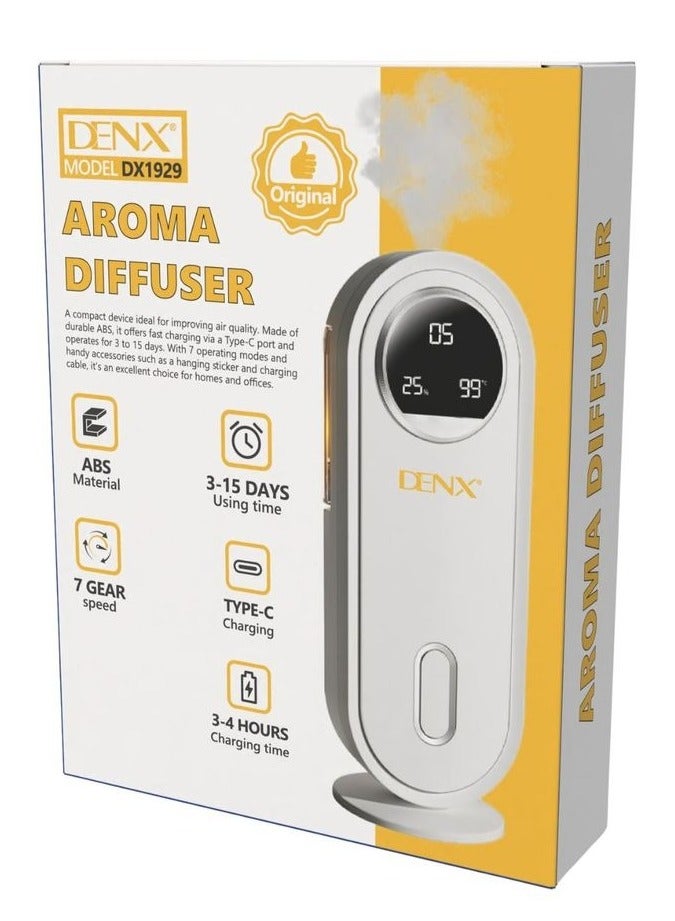 Denx Portable Smart Air Freshener with Digital Display – Type-C Charging – 7 Adjustable Levels – Up to 15 Days of Operation – Elegant Design for Homes, Offices, and Cars - Image 4