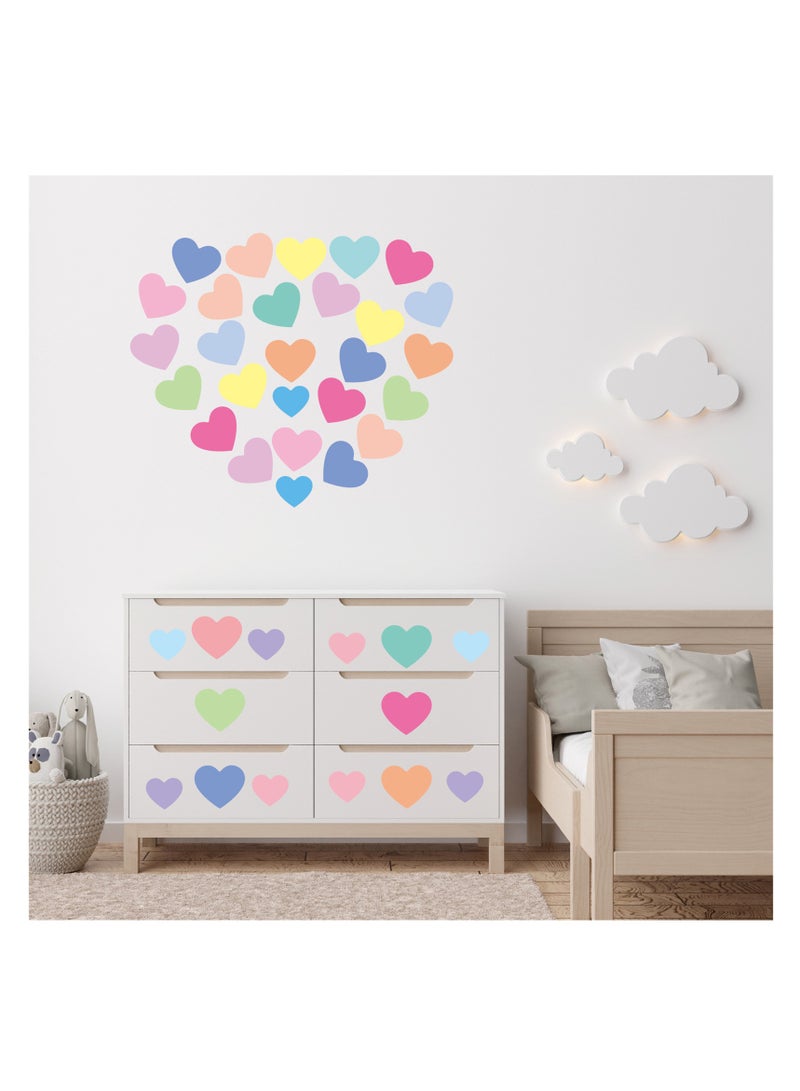 نوفولان ملصقات حائط ملونة من NOVOLAN على شكل قلب ونقطة، 10 أوراق، ملصقات حائط ملونة على شكل نقطة حب ذاتية اللصق لتزيين غرفة نوم الأطفال في رياض الأطفال، ملصقات حائط، أشكال تعليمية (حب) - Image 5