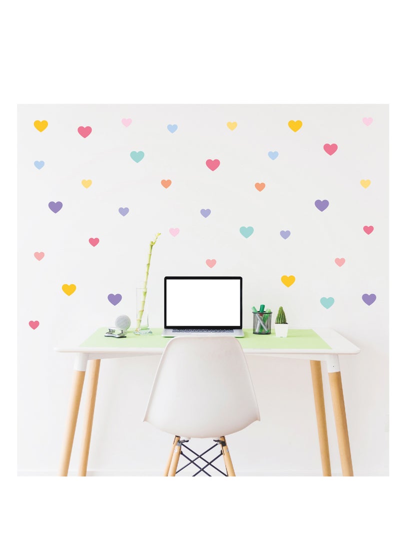 نوفولان ملصقات حائط ملونة من NOVOLAN على شكل قلب ونقطة، 10 أوراق، ملصقات حائط ملونة على شكل نقطة حب ذاتية اللصق لتزيين غرفة نوم الأطفال في رياض الأطفال، ملصقات حائط، أشكال تعليمية (حب) - Image 1