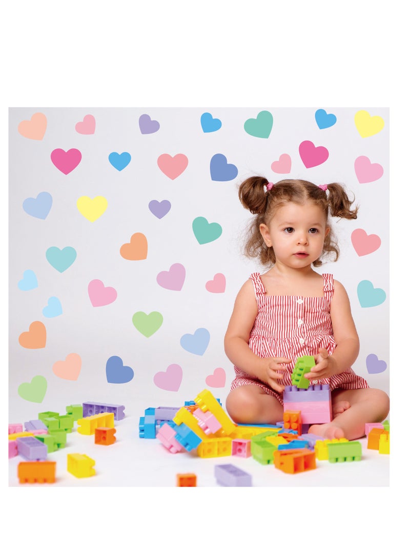 نوفولان ملصقات حائط ملونة من NOVOLAN على شكل قلب ونقطة، 10 أوراق، ملصقات حائط ملونة على شكل نقطة حب ذاتية اللصق لتزيين غرفة نوم الأطفال في رياض الأطفال، ملصقات حائط، أشكال تعليمية (حب) - Image 4