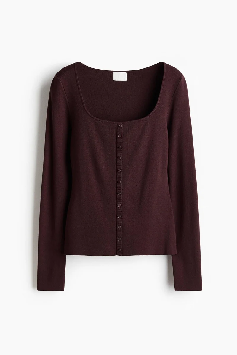 اتش اند ام بلوزة بقبة مربعة