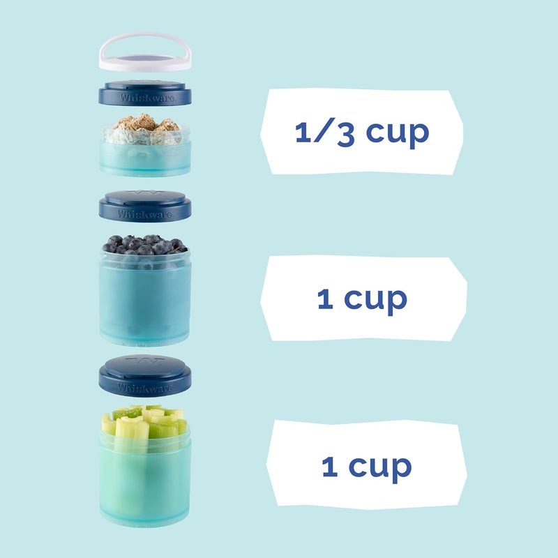 Whiskware Spider-Man Team Spidey Stackable Snack Containers for Babies, Kids, and Toddlers, 3 Stackable Snack Cups for School or Travel, Cupholder Friendly, Glow Webs Glow! - Image 3
