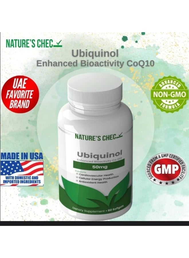 NATURE'S CHEC Ubiquinol CoQ10 50mg Capsules 60S - Image 3