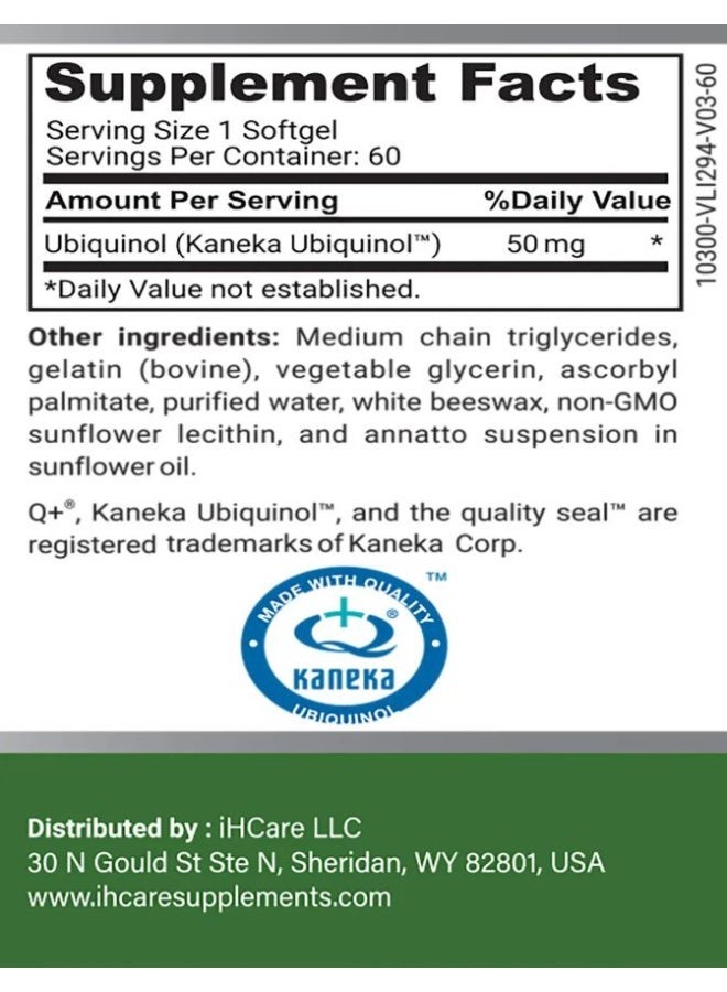 NATURE'S CHEC Ubiquinol CoQ10 50mg Capsules 60S - Image 2