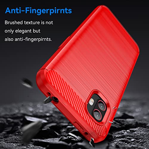 Osophter for Samsung Galaxy Xcover 6 Case with 2 Screen Protectors, Shock-Absorption Flexible TPU Rubber Protective Cell Phone Cover(Red) - Image 3