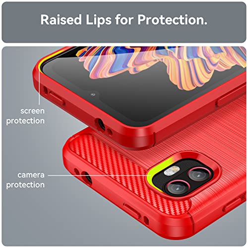 Osophter for Samsung Galaxy Xcover 6 Case with 2 Screen Protectors, Shock-Absorption Flexible TPU Rubber Protective Cell Phone Cover(Red) - Image 5