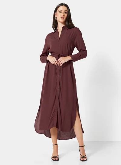 مانجو Sonia Belted Midi Shirt Dress