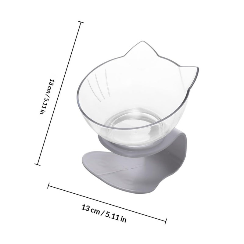 Plastic Cat Drinking Bowl Tilted Neck Whisker Friendly Pet Food Feeder - Image 3