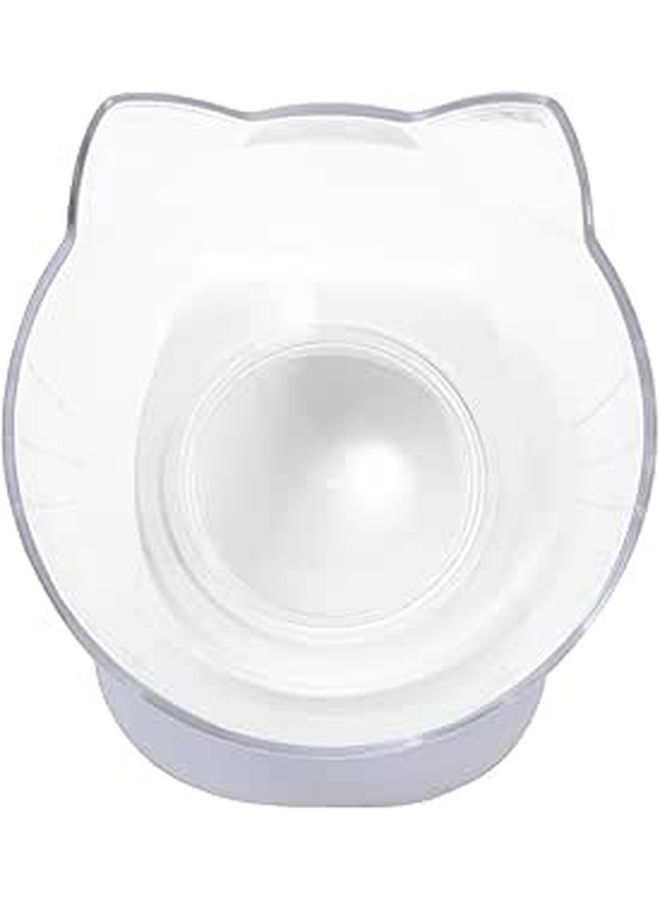 Plastic Cat Drinking Bowl Tilted Neck Whisker Friendly Pet Food Feeder - Image 1