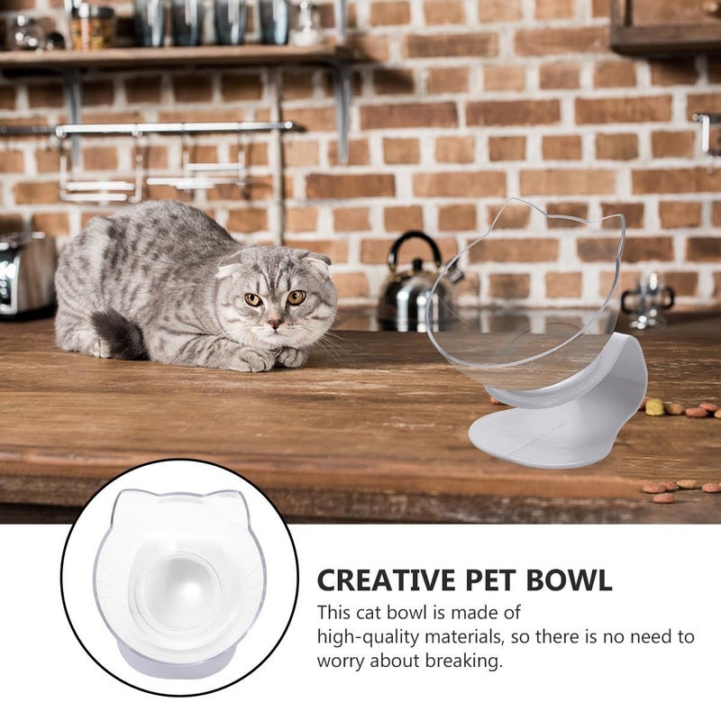Plastic Cat Drinking Bowl Tilted Neck Whisker Friendly Pet Food Feeder - Image 4