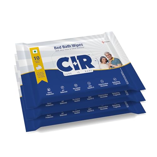 CIR Soft Body Cleansing Wet Bed Bath Wipes for Adults | Body Sponging | Extra Large, 10 Wipes/Pack (Pack of 3), 30 Wipes, White, One Size - Image 1