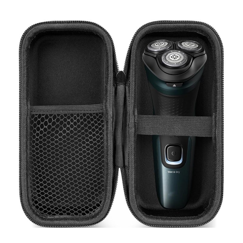 Linkidea Hard Shell Safety Razor Travel Case, Men's Electric Shaver Storage Box, Electric Shaving Accessories Organizer Compatible with Philips S2 & S9 Series, Remington, MAX-T (Black)