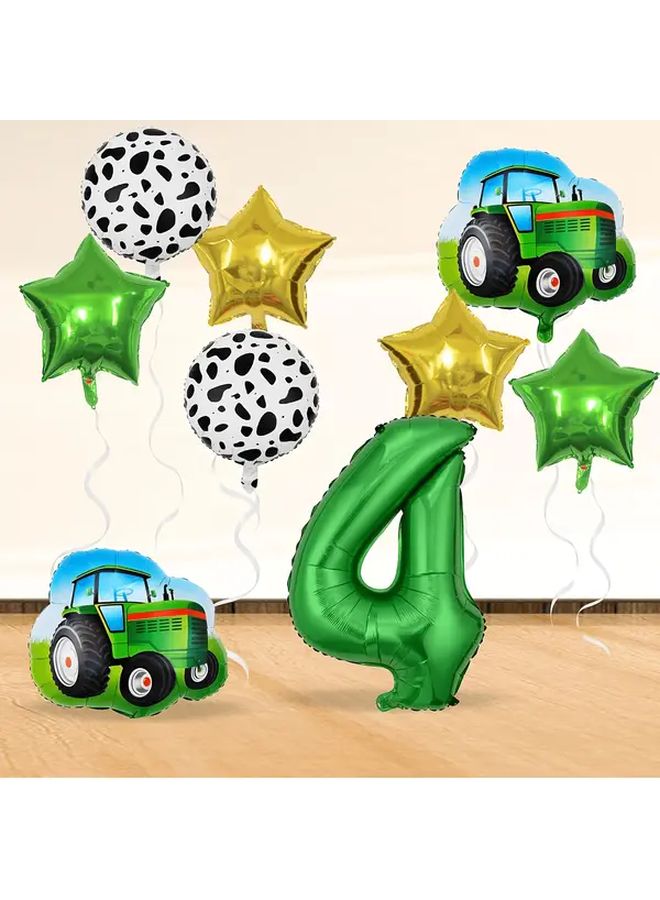 Farm Truck Bulldozer Birthday Balloon Set With Number 6 For Party Decorations - Image 2